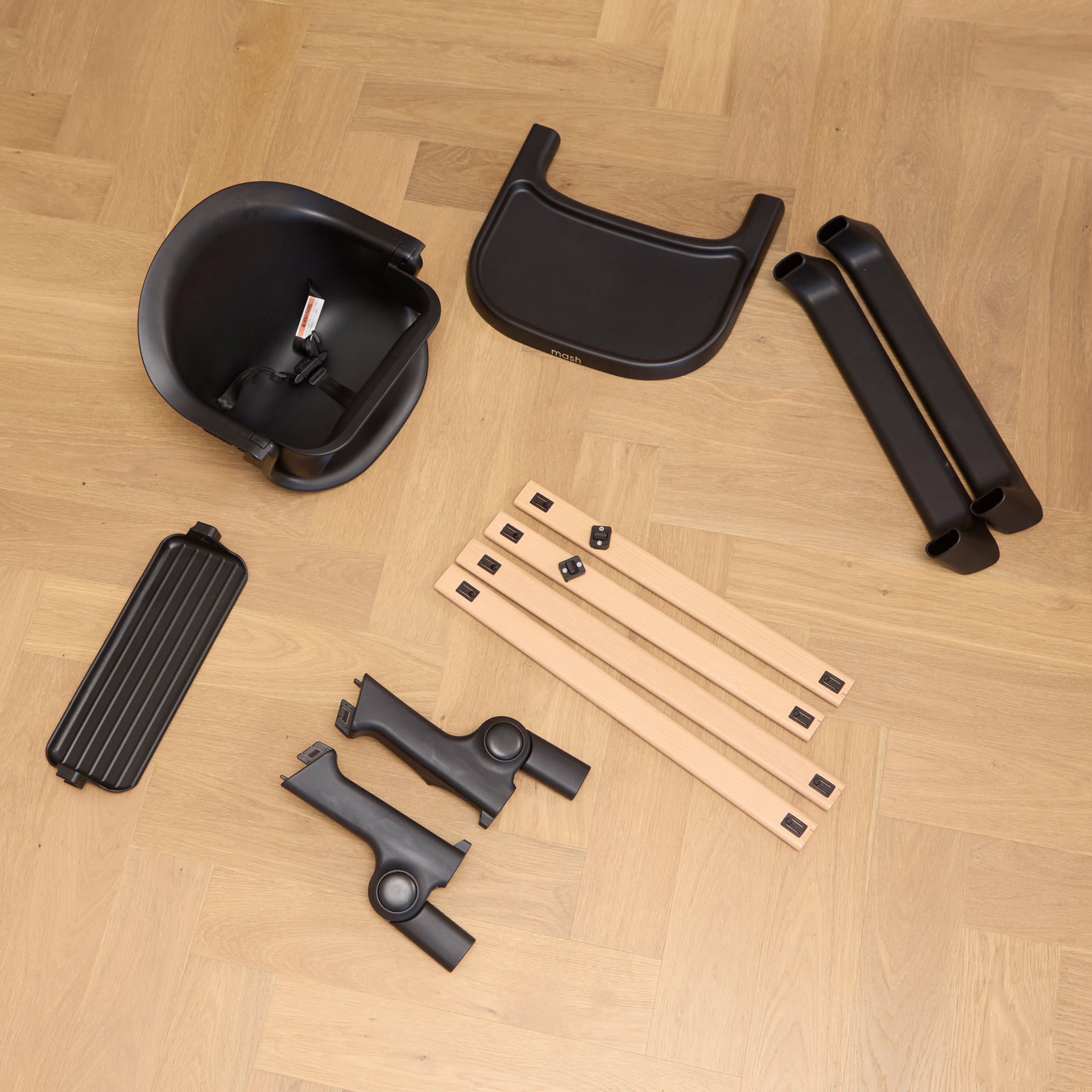 Mash High Chair & Newborn Seat - Black