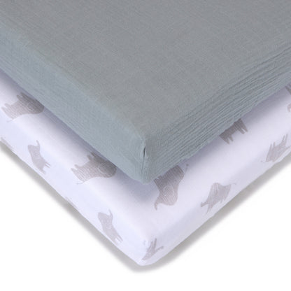 Crib Sheets - 45 x 90cm - 2 Pack